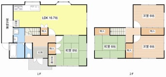 間取図 愛荘町山川原一軒家