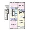 カーサ・彩 2LDKの間取り