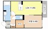 シャーメゾン　リーベラ 1LDKの間取り