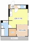 アイル東近江 1LDKの間取り