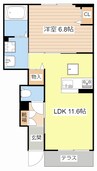 シャーメゾン杉山 1LDKの間取り