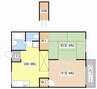 コーポ江頭 2DKの間取り
