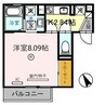 アネックスわたむき 1Kの間取り