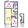 クレール聖徳Ｂ 2LDKの間取り
