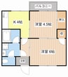 コミール小脇 2Kの間取り