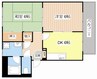 レジデンス宝積 2DKの間取り