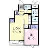 カルム　アビタシオン 1LDKの間取り