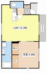 シャーメゾン　宗円堂 1LDKの間取り