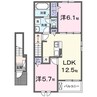 馬淵町アパート 2LDKの間取り
