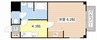 紺杢舘 1Kの間取り