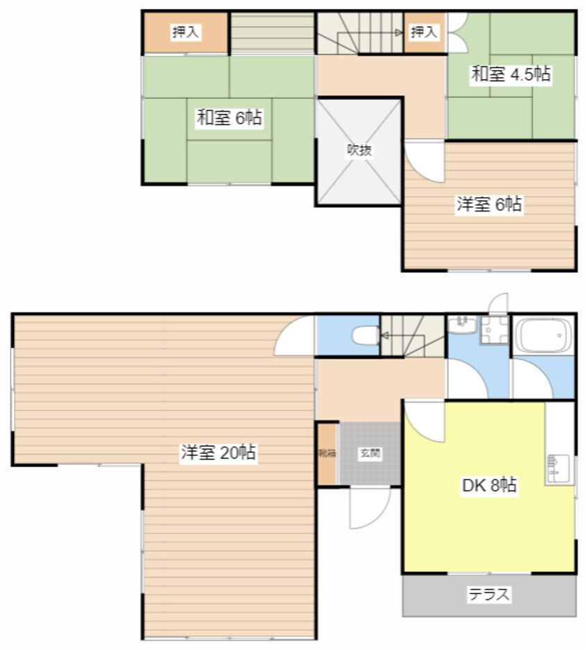 間取図 緑町１丁目貸家