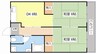 山路東陽ハイツ 2DKの間取り
