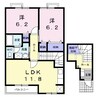 リトルグリーブ 2LDKの間取り