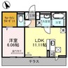 セジュールサンフィールド 1LDKの間取り