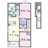 レアル 2LDKの間取り