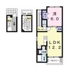 リバーサイド野洲 1LDKの間取り