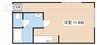 グリーンフィールド 1Rの間取り