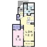 フローラ愛知川 1LDKの間取り