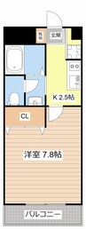 ファイン勝部Ⅱ 1Kの間取り