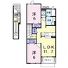 エヴァーアトラス 2LDKの間取り