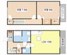 フィールドリバー1号館 2LDKの間取り
