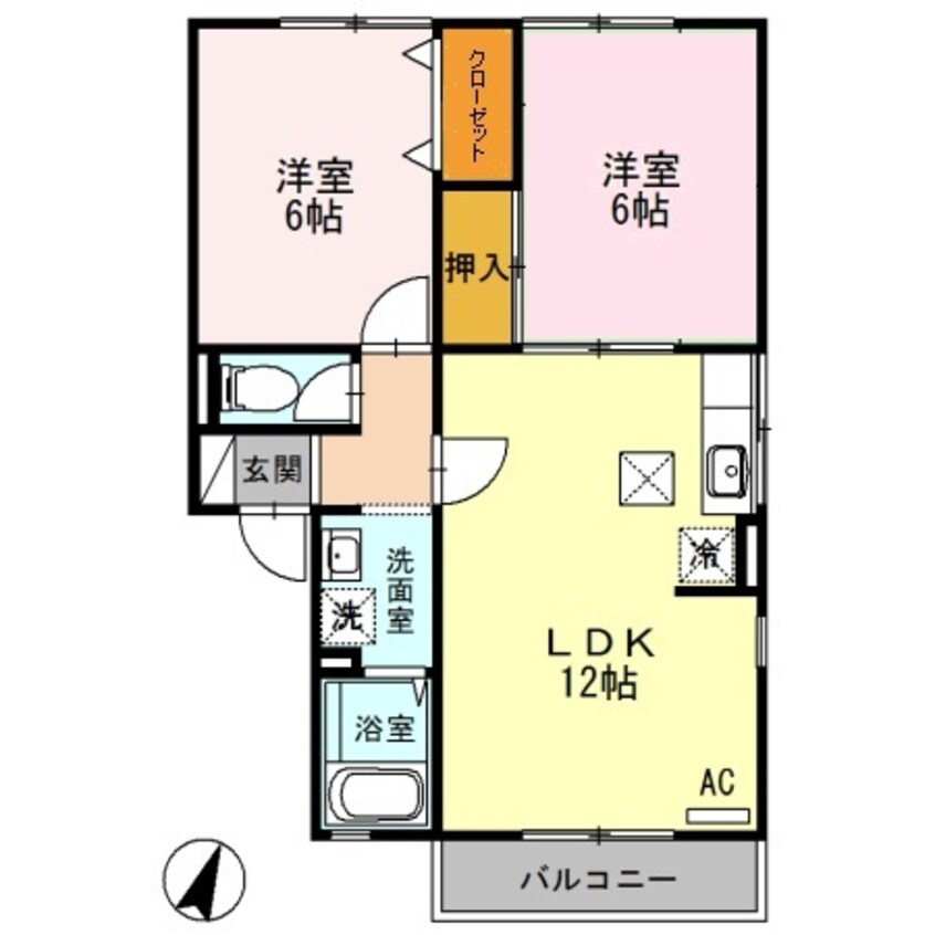 間取図 エミナ・コレージュ　B