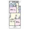 リ：ルーム　東近江 2LDKの間取り