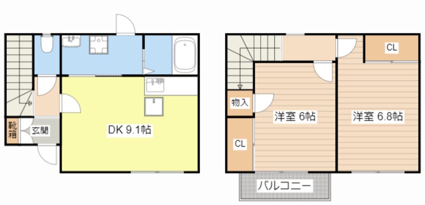 間取図 リバティツゥB棟