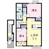 サンリットハウス 2LDKの間取り