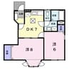 ウエストナウＢ 2DKの間取り