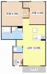 ParadisO 2LDKの間取り