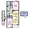 プラシード沖野 2LDKの間取り