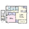 カーサフィオーレ一番館 1LDKの間取り