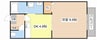 ダイヤモンドシーダー八番館 1DKの間取り