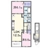 東沖野２丁目アパート 2LDKの間取り