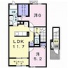 ヴィル　クラージュⅢ 2LDKの間取り