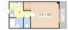 ノースウイング 1Kの間取り