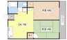 サンハイム伊勢B 2DKの間取り