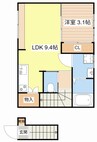 Squirrel　Apartment　A 1LDKの間取り