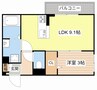 ビオット彦根　B棟 1LDKの間取り