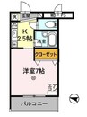 サンタウン竹鼻　B 1Kの間取り