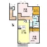 エルカーサ 2LDKの間取り