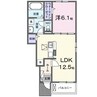 ウィズ・テール南彦根２号館 1LDKの間取り