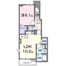 ウィズ・テール南彦根１号館 1LDKの間取り