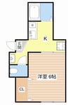 メゾンシャトーⅡ 1Kの間取り