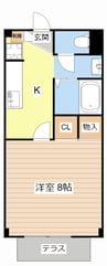 セゾン　ラ　メール 1Kの間取り