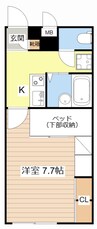 エイペックス彦根東沼波 1Kの間取り