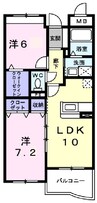 サニーヒル 2LDKの間取り