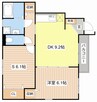 シェソワ ポプリ 1SKの間取り