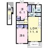 サウス　ウェルズⅡ 2LDKの間取り